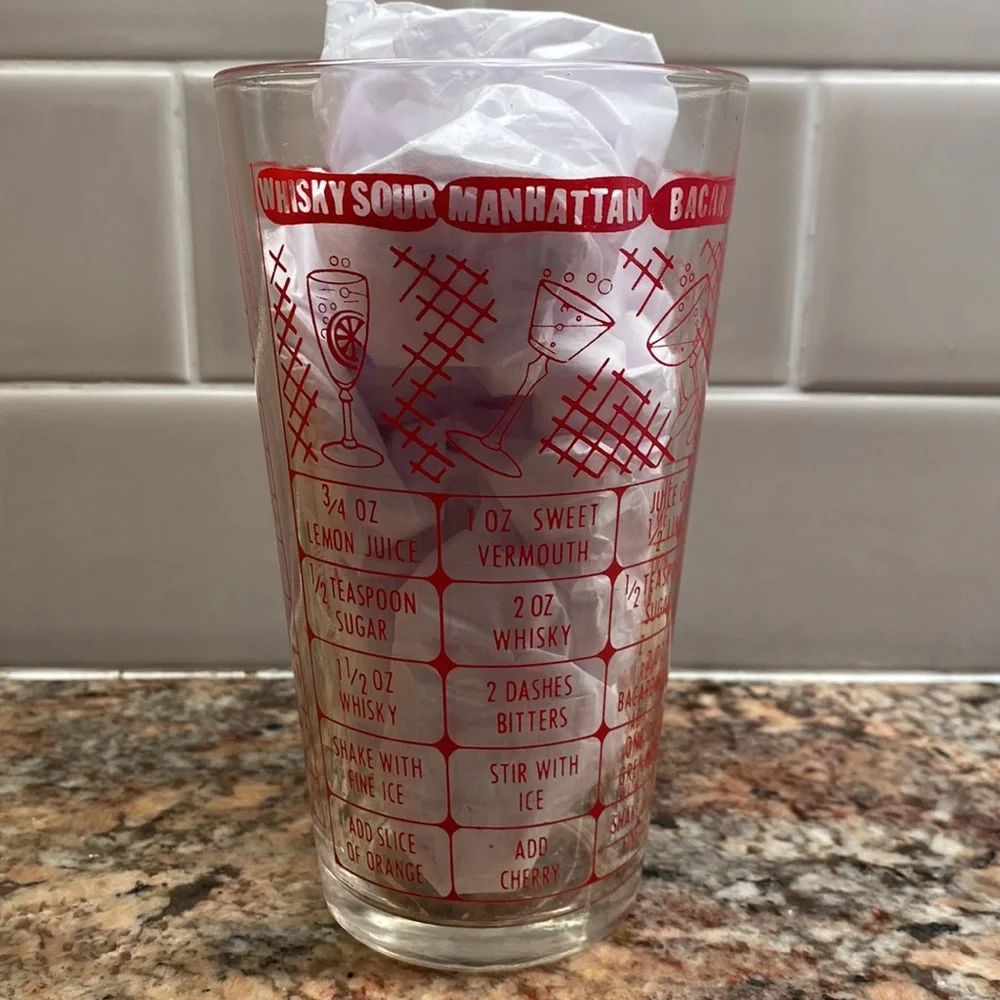 Mid Century Barware Shaker Glass 12 oz.